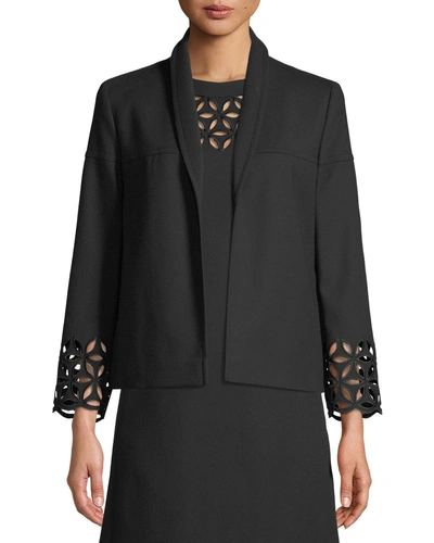Escada Open-front Broderie-anglaise Cotton Jacket
