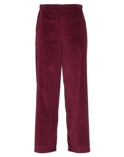 Niū Woman Pants Burgundy Size Xs Cotton In Red