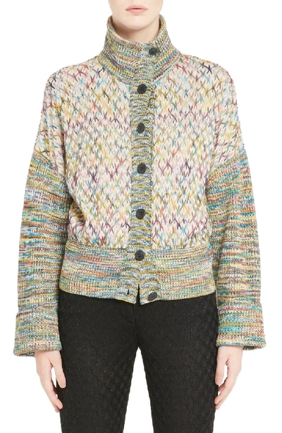 Missoni Button-down Cross-stitched Wool-blend Cardigan In Multi