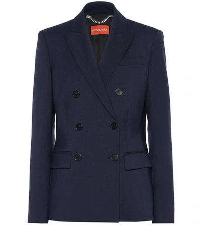 Altuzarra Indiana Double-breasted Wool-blend Blazer In Blue