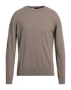 Spadalonga Man Sweater Khaki Size 44 Virgin Wool, Viscose, Polyamide, Cashmere In Beige