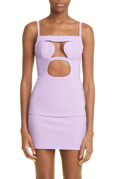 Nensi Dojaka Cutout Padded Corset Top In Lavendula