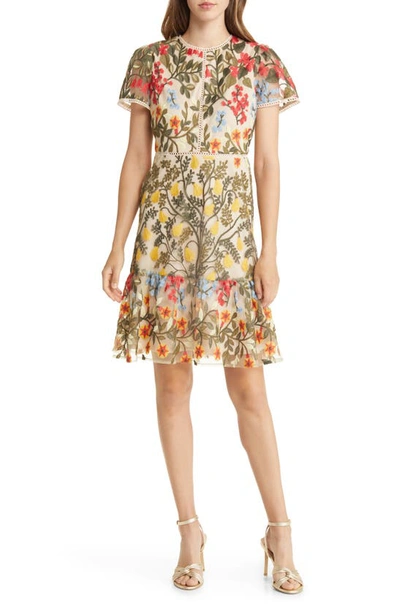 tahari embroidered dress Tahari Asl Women's Sleeveless Embroidered Short Mermaid Dress