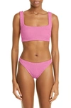 Hunza G Crinkle Two-piece Swimsuit In Bubblegum