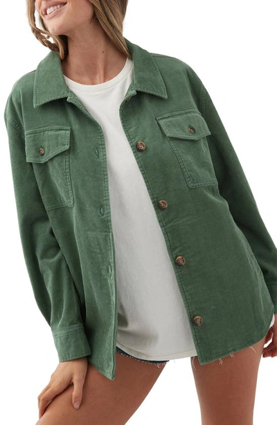 O'neill Tidal Long Sleeve Corduroy Button-up Shirt In Moss