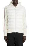 Moncler Down-paneled Wool Jacket In White