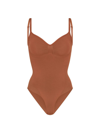 Skims Seamless Sculpt Open-bust Bodysuit In Bronze