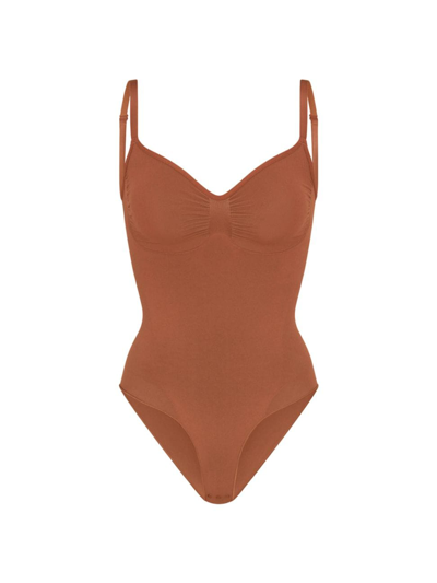 Skims Seamless Sculpt Open-bust Bodysuit In Bronze | ModeSens