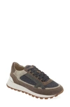 Brunello Cucinelli Mixed Media Monili Runner Sneakers In Brown