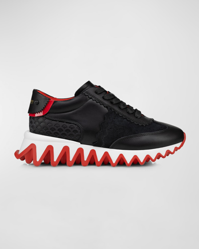 Christian Louboutin Girl's Loubishark Red Sole Runner Trainers, Toddlers/kids In Black