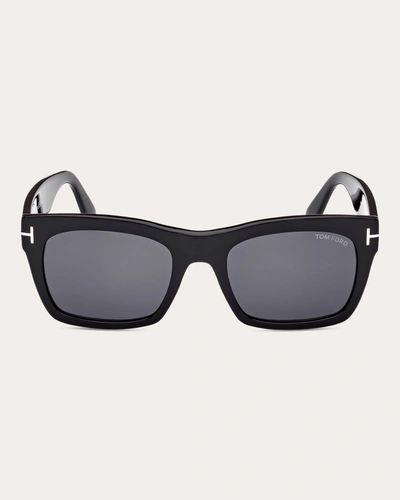 Tom Ford Women's Shiny Black & Smoke Nico Square Sunglasses In 01a Black