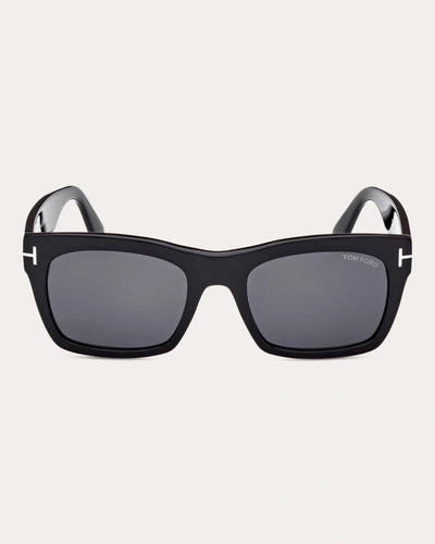 Tom Ford Women's Nico Square-frame Shiny Black And Smoke Injected Sunglasses In Black/smoke