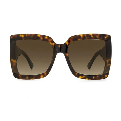 Jimmy Choo Eyewear Square Oversized Frame Sunglasses In Brown