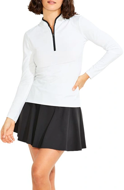 Nz Active By Nic+zoe Flowfit Half Zip Pullover In Paper White