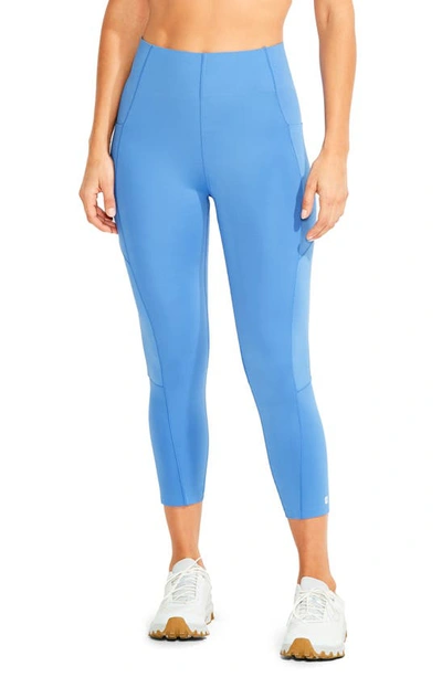 Nz Active By Nic+zoe Flexfit Pocket Crop Compression Leggings In Sapphire