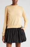 Jil Sander Seamless Crewneck Sweater In Yellow