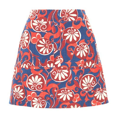 La Doublej Mini Skirt In Moonflower Navy