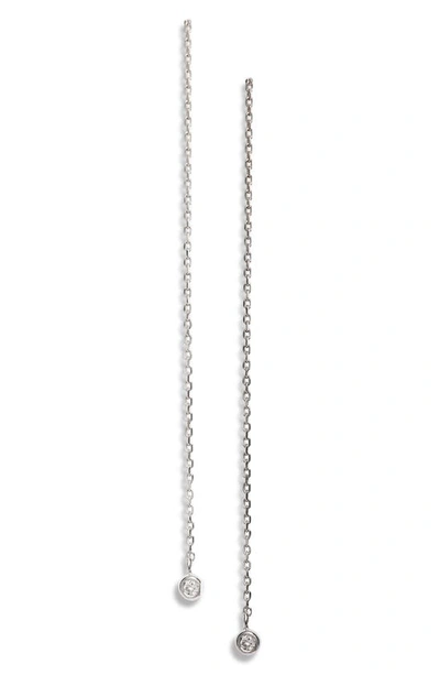 Anzie Cleo Sapphire Chain Threader Earrings In Silver