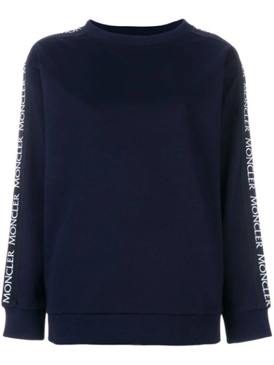 Moncler Logo-embroidered Cotton Sweatshirt In Navy