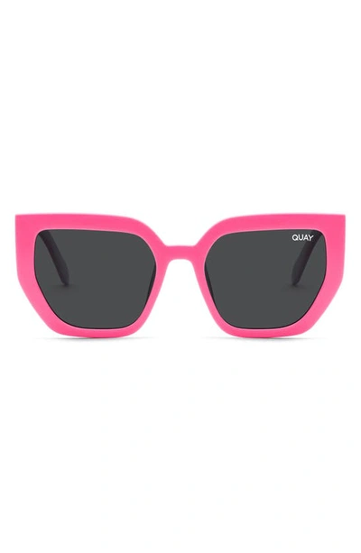 Quay Contoured 45mm Polarized Cat Eye Sunglasses In Hot Pink