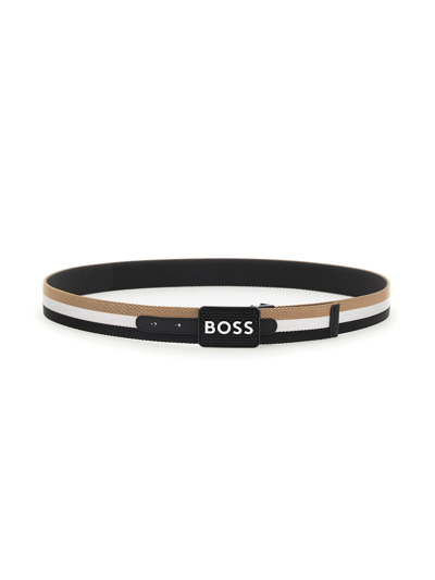 Hugo Boss Belt With Logo In Black