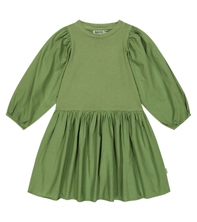 Molo Kids' Cosette Round-neck Dress In Green
