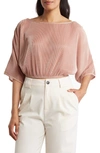 Renee C Plissé Crop Top In Rose