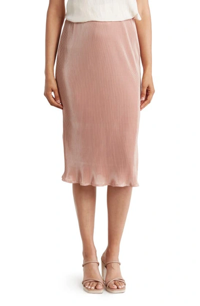 Renee C Plissé Pull-on Skirt In Rose