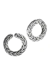 John Hardy Sterling Silver Textured Open Circle Stud Earrings