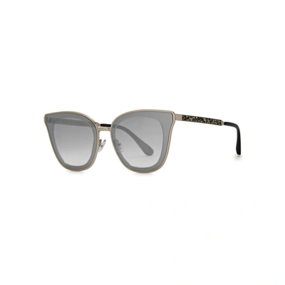 Jimmy Choo Lory Gold Tone Cat-eye Sunglasses