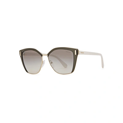 Prada Charcoal Cat-eye Sunglasses In Grey