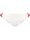 Marysia Antibes Embellished Scalloped Stretch-crepe Bikini Briefs In White