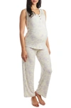 Everly Grey Women's  Joy Tank & Pants Maternity/nursing Pajama Set In Bali