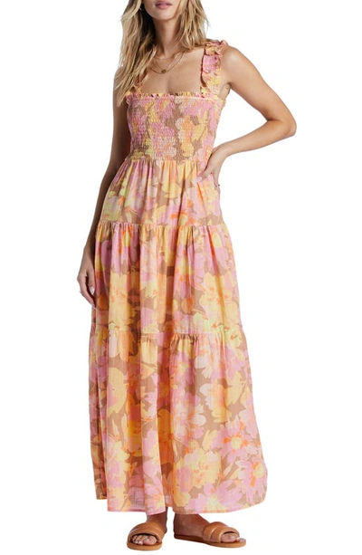 Billabong Feelin Fine Floral Smocked Maxi Dress In Multi | ModeSens