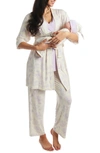 Everly Grey Analise During & After 5-piece Maternity/nursing Sleep Set In Bali