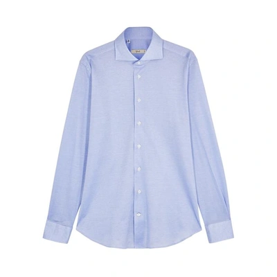 Cifonelli Aspen Light Blue Piqué Cotton Shirt