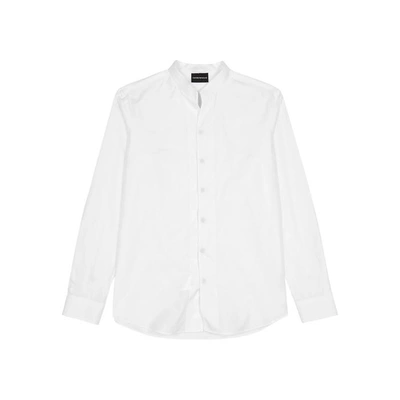 Emporio Armani White Textured Cotton Shirt
