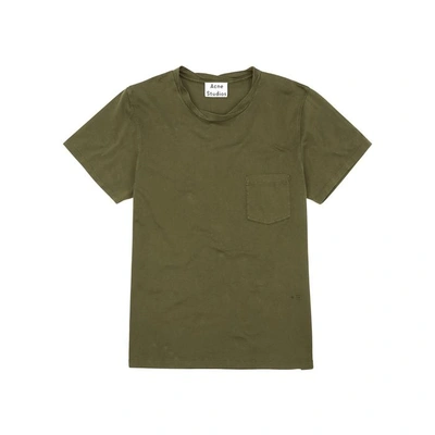 Acne Studios Judhe Army Green Cotton T-shirt In Khaki