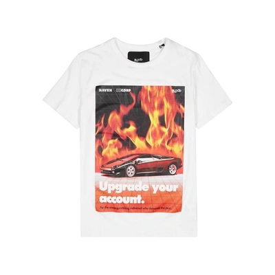 Blood Brother Flames White Cotton T-shirt