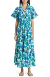 Mille Women's Victoria Belted Floral Maxi-dress In Cornflower