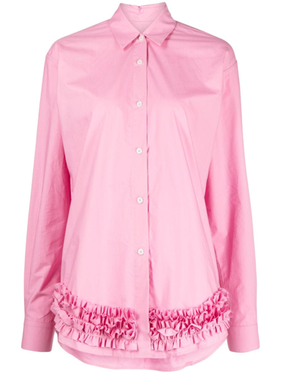 Molly Goddard Ruffle-detailing Long-sleeve Shirt In Pink