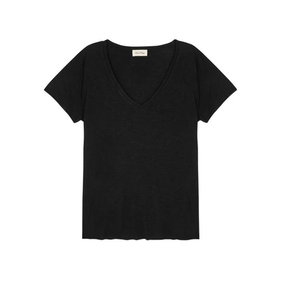 American Vintage Jacksonville Slubbed Cotton Blend T-shirt In Black