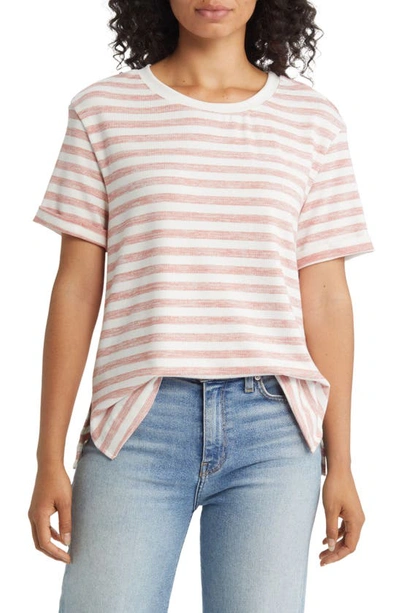 Caslon Ease Stripe Crewneck T-shirt In Pink Desert White Charm Stripe