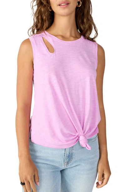 Sanctuary Love Me Knot Cutout Tie Front Tank In Pink