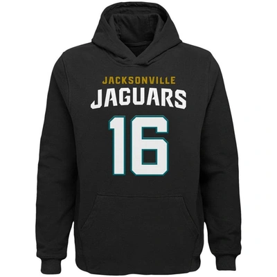 Outerstuff Kids' Big Boys Trevor Lawrence Black Jacksonville Jaguars Mainliner Player Name And Number Pullover Hoodie