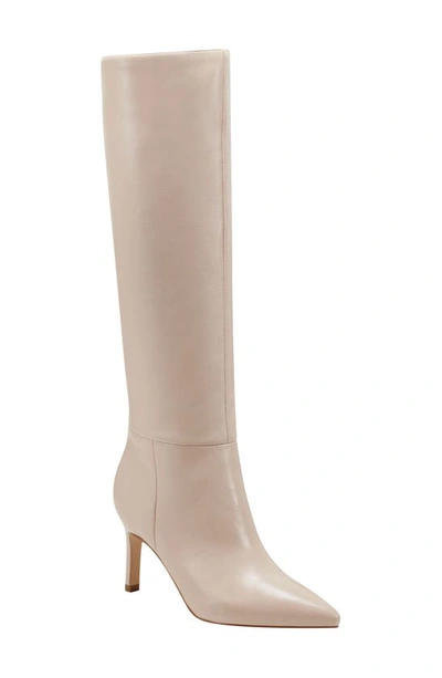 Marc Fisher Georgiey Pointed Toe Knee High Boot In Light Natural