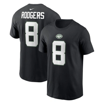 Nike Men's  Aaron Rodgers Black New York Jets Player Name And Number T-shirt