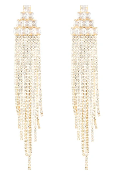 Tasha Crystal Fringe Statement Earrings In Gold