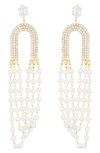 Tasha Crystal & Imitation Pearl Drop Earrings In Gold