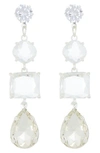 Tasha Mixed Shape Crystal Link Drop Earrings In Silver